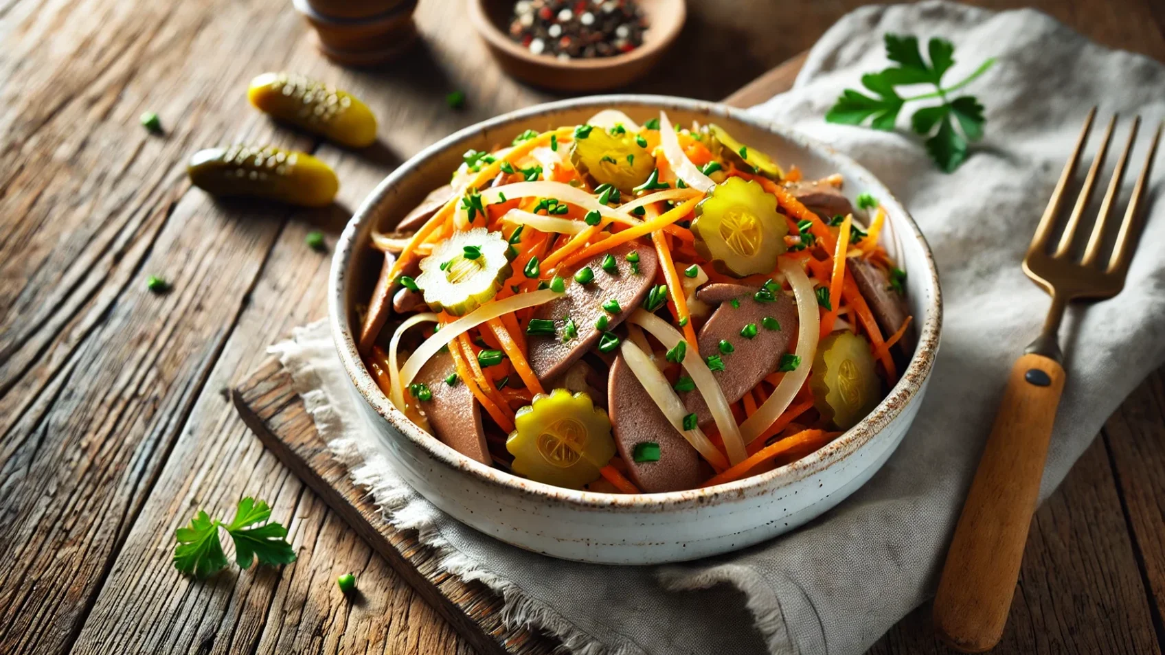 Вкусный салат из куриной печени и корейской моркови: минимум времени, максимум вкуса
