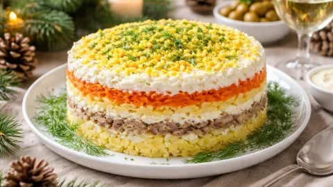 Вкуснейший салат «Северный», который раньше подавали во всех лучших советских ресторанах