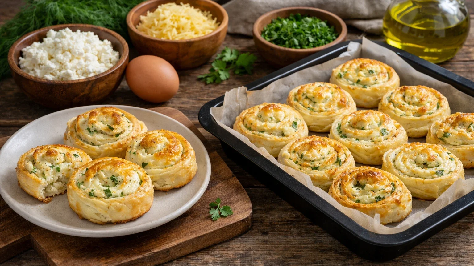 Возьмите творог с сыром — и на слоеное тесто: эти быстрые завитушки вкуснее любых пирожков