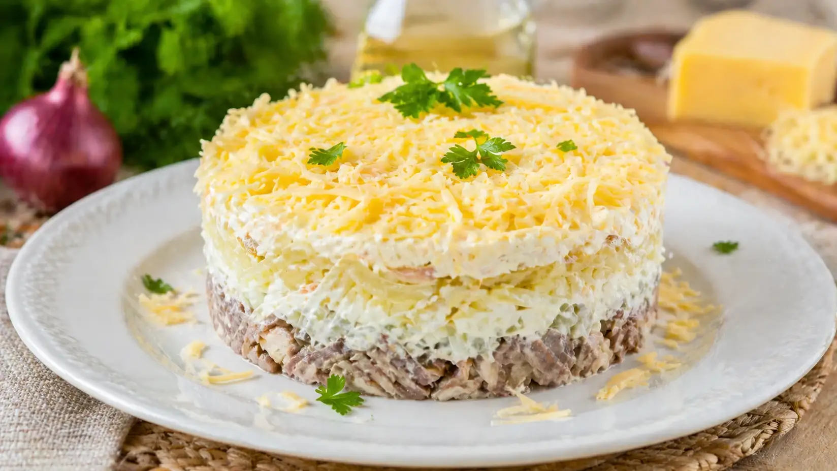 Вкуснейший салат «Мужские слезы» — идеальное блюдо на майские праздники: пикантно и сытно