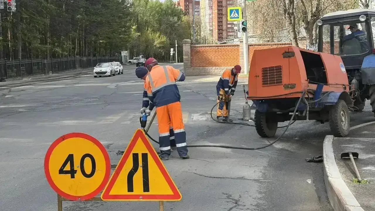 В Уфе с начала марта отремонтировали почти 37 000 м2 дорожного покрытия